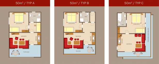 50m² WOHNUNGEN